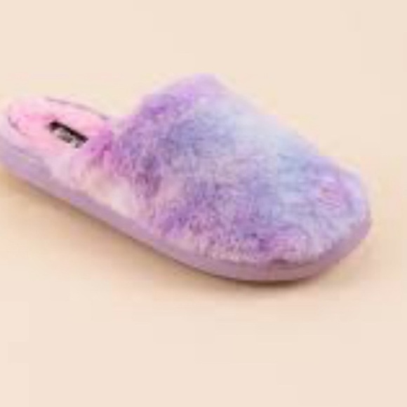 Womens Kensie Tie Dye Plush Scuff Slippers shoes XL 10/11 - Picture 3 of 10